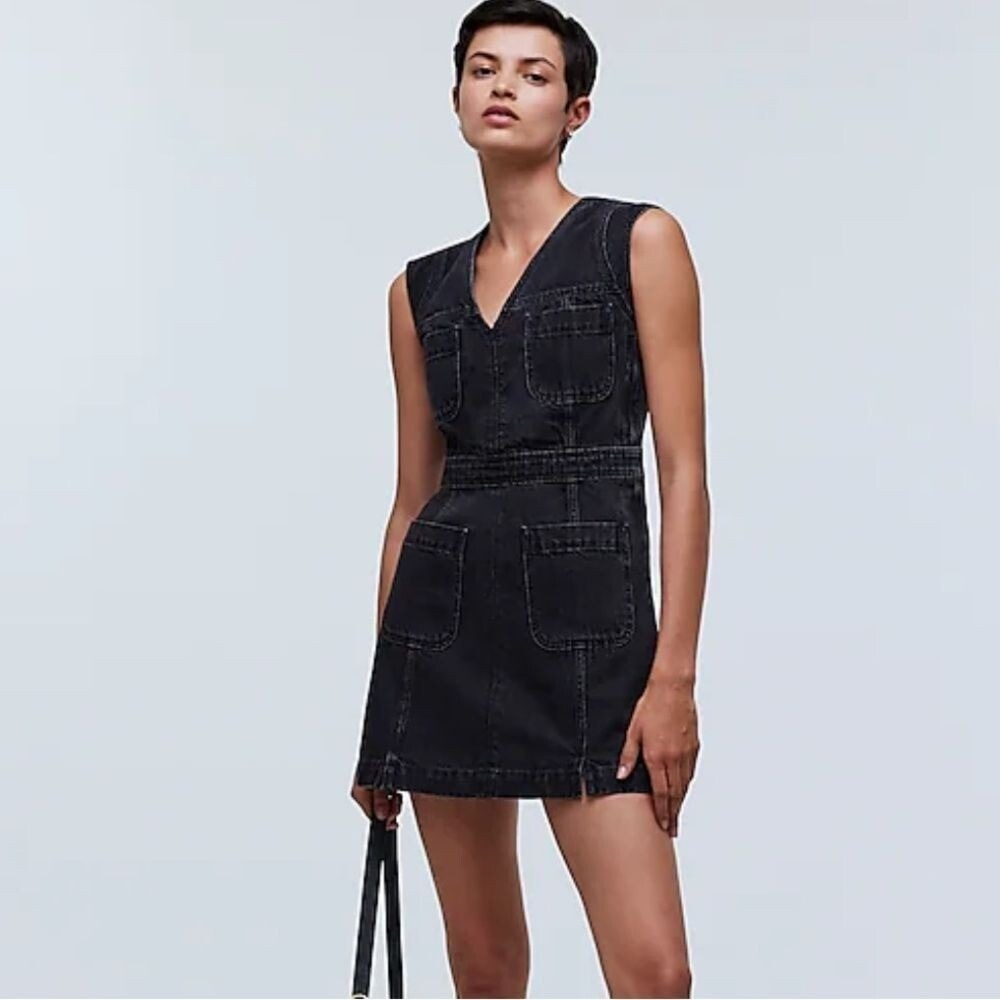 Madewell Black Denim Mini Dress